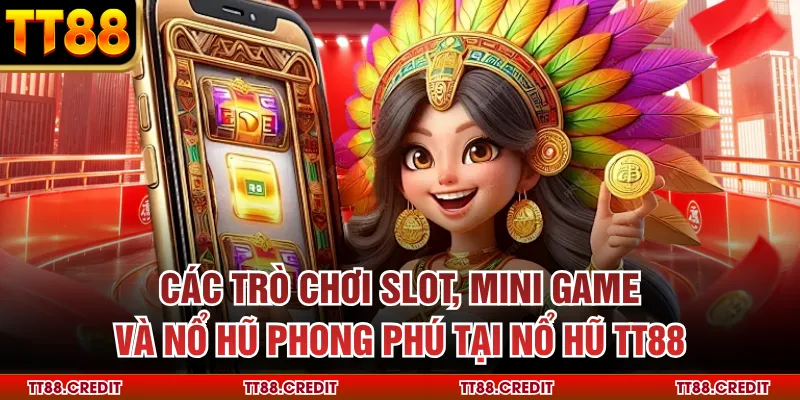 Các trò chơi slot, mini game và nổ hũ phong phú tại nổ hũ TT88